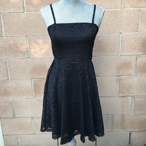 Express Eyelet Cami Dress Black Size Small EUC